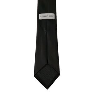 Men's Geoffrey Beene Solid Black Handmade 100% Polyester Tie #T14